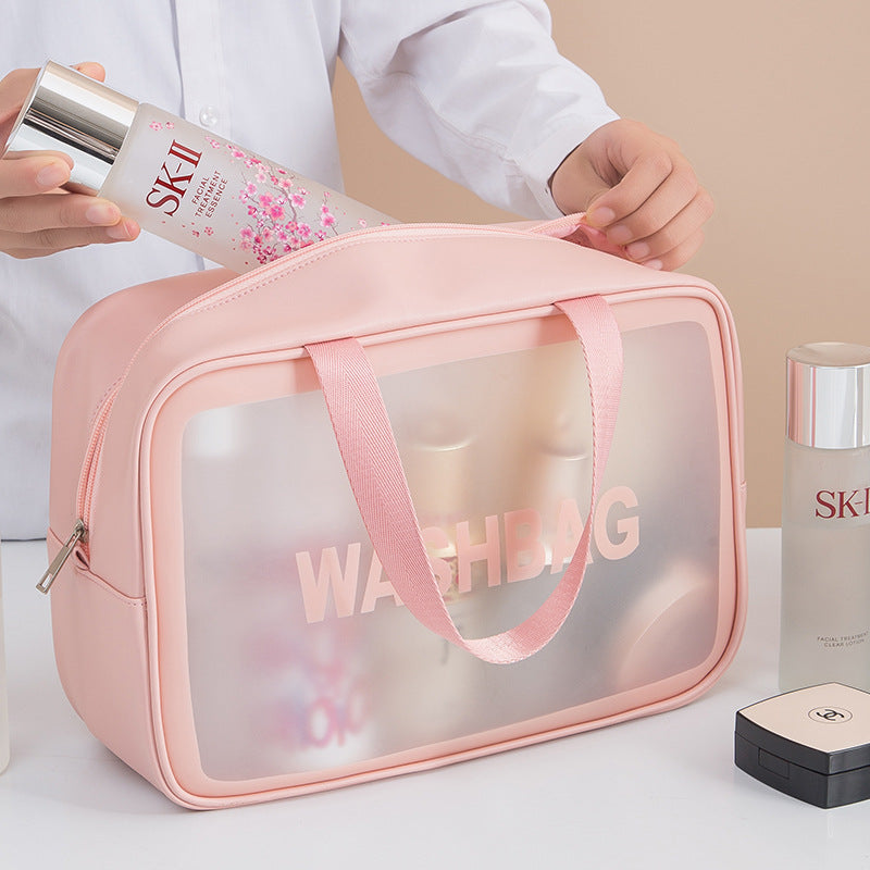 Korean Travel Cosmetic Bag | Large-Capacity Waterproof Skincare Storage Organizer