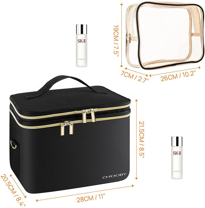 Double Layer Cosmetic Makeup Brush Bag | Portable Waterproof Storage Organizer