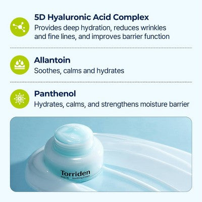 Torriden Dive-In Soothing Cream Koreanische Hautpflege zur Beruhigung und Tiefenhydratisierung 2.7 fl oz - Ohne Umverpackung