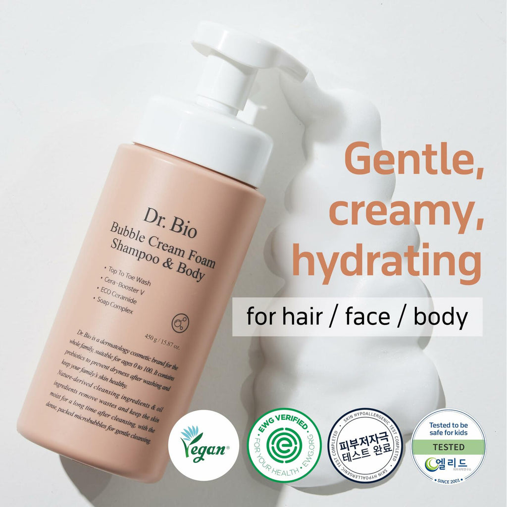 Dr.Bio Bubble Cream Schaumshampoo & Körperreiniger 450ml All-in-One Reiniger