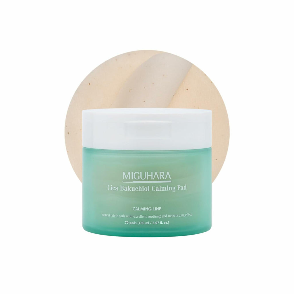 MIGUHARA Cica Bakuchiol Calming Pad | Korean Skincare Toner Pad 70 Count